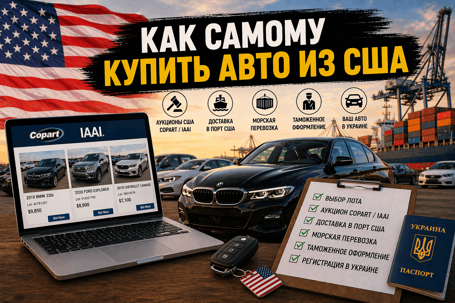 Как самостоятельно купить автомобиль из США